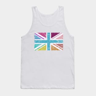 Distressed Union Flag Multicolored Tank Top